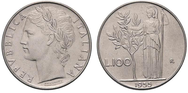monete rare 100 lire 1955