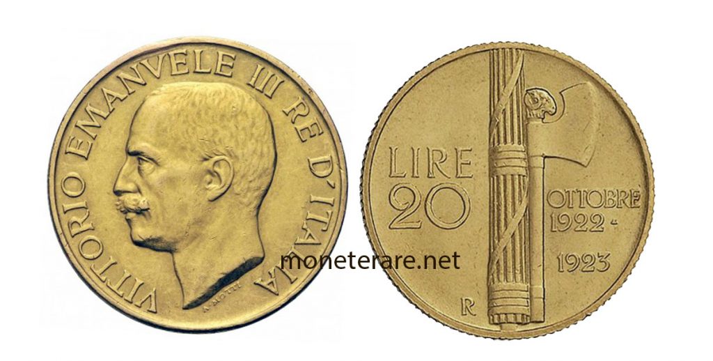 Marengo Vittorio Emanuele III Fascio - 20 lire oro