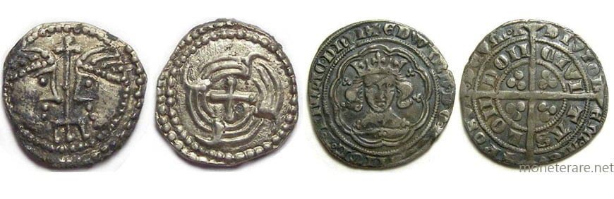 Esempi di monete medioevali inglesi in argento