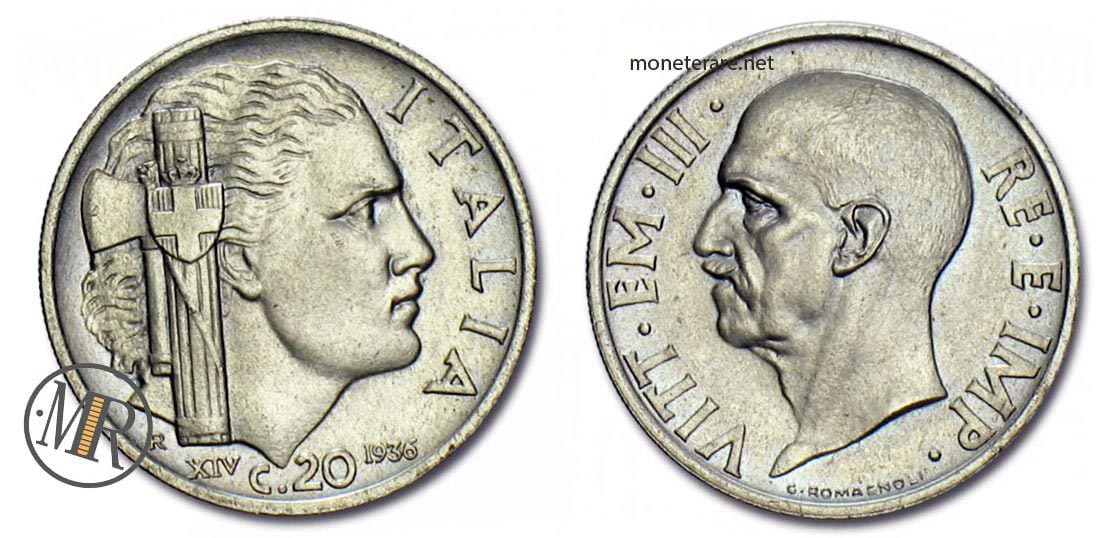 20 centesimi 1936 impero