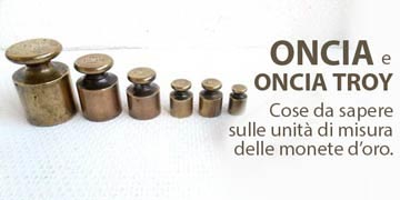 unità di misura oncia e oncia troy