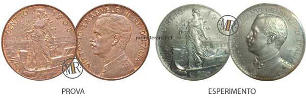 10 centesimi rari Prora 1908 PROVA