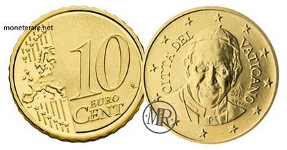 10 Centesimi Euro Vaticano Papa Francesco 2016