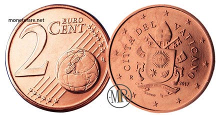 2 Centesimi di Euro Vaticano quinta serie 2017
