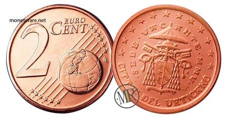 2 Centesimi Euro Vaticano Cardinale Camerlengo 2005