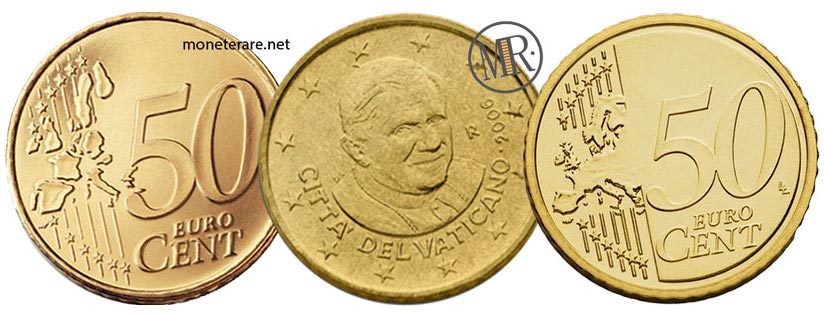 50 Centesimi Euro Vaticano Papa Benedetto XVI 2006