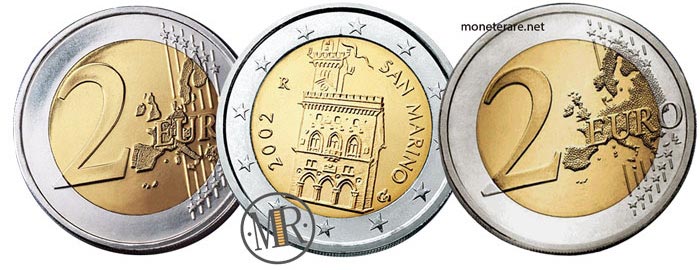 2 Euro della repubblica di San Marino Prima e Seconda Serie