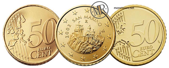 50 Centesimi di Euro della repubblica di San Marino Prima e Seconda Serie