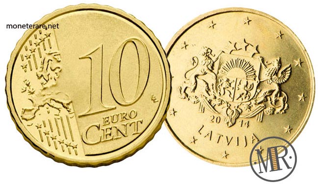10 Centesimi Euro Lettonia