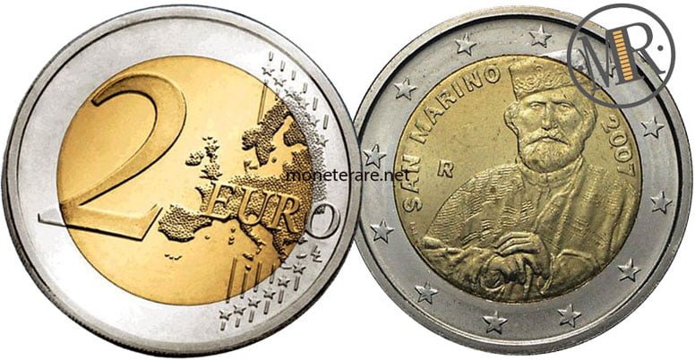 2 Euro Commemorativi San Marino 2007  Giuseppe Garibaldi