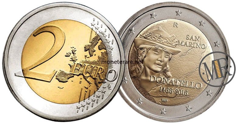 2 Euro Commemorativi San Marino 2016 Donatello