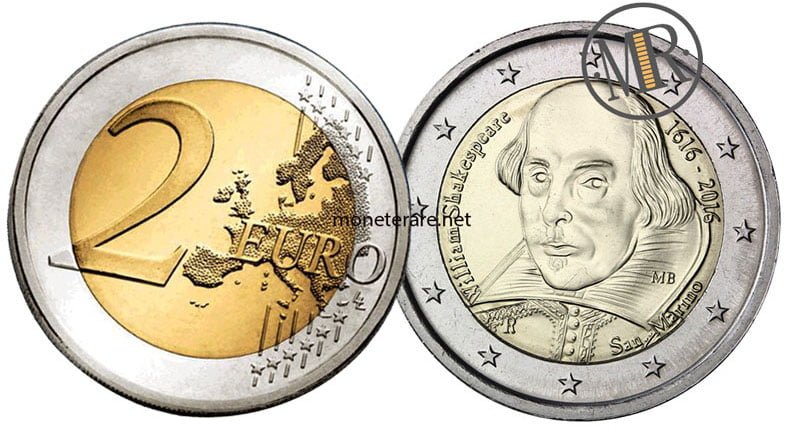 2 Euro Commemorativi San Marino 2016