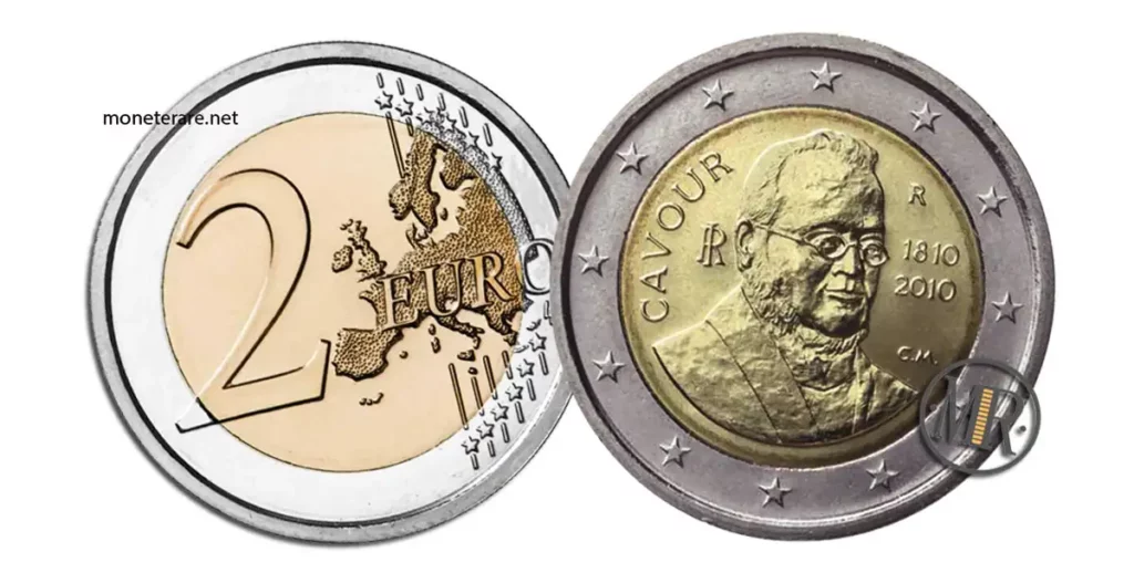 moneta 2 euro cavour 2010 valore