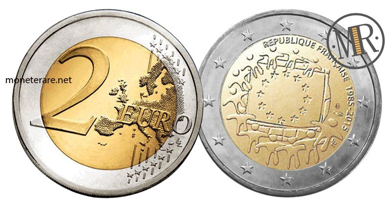 2 Euro Commemorativi Francia 2015 - Bandiera Europea