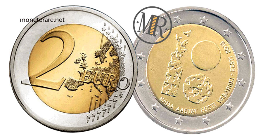 2 Euro Commemorativi Estonia 2018 Repubblica Estonia