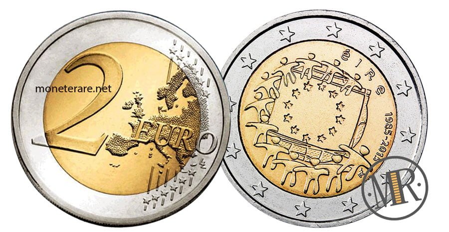 2 Euro Commemorativi Irlandesi 2015 Bandiera Europea