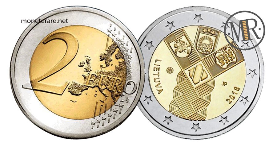 2 Euro Commemorativi Lituania 2018 Stati Baltici