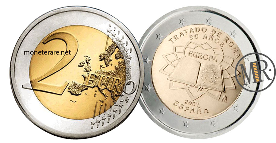 2 Euro Commemorativi Spagna 2007 Trattati di Roma