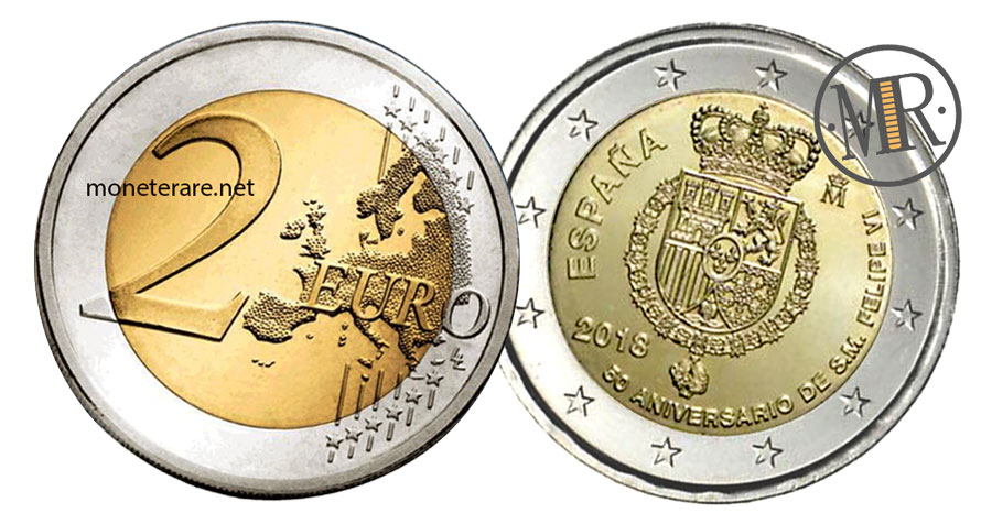 2 Euro Commemorativi Spagna 2018 Re Felipe VI