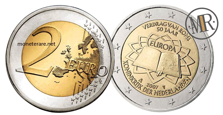 2 Euro Commemorativi Olanda 2007 Trattati di Roma
