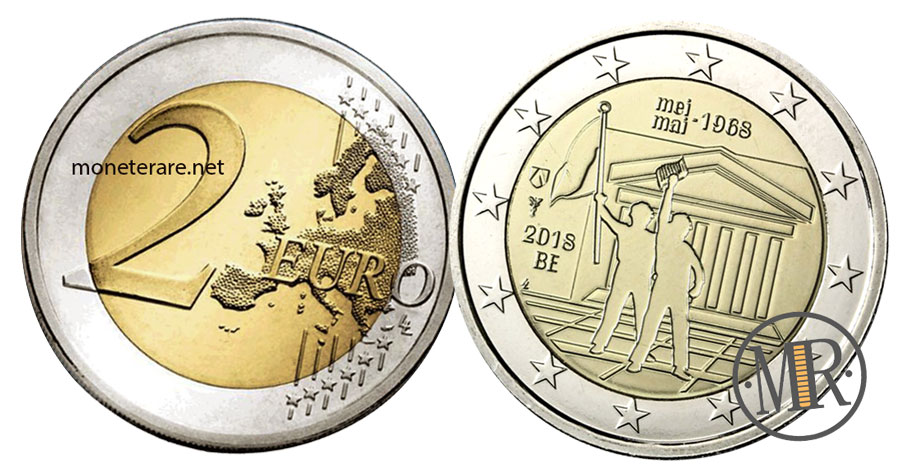 2 Euro Belgio 2018 Commemorativi Rivolta Studentesca 1968 