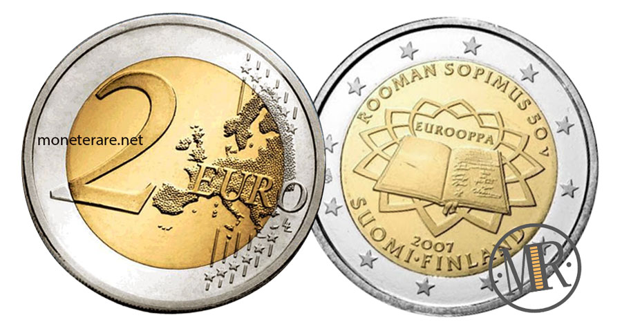 2 Euro Commemorativi Finlandia 2007 - Anniversario Trattato di Roma