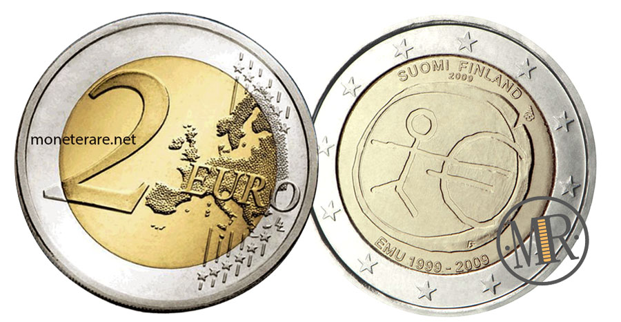 2 Euro Commemorativi Finlandia 2009 - Unione Economica Monetaria