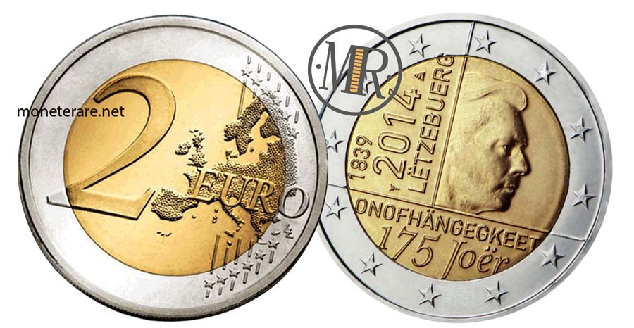 2 Euro Lussemburgo 2014 Commemorativi dell' Anniversario Indipendenza Granducato