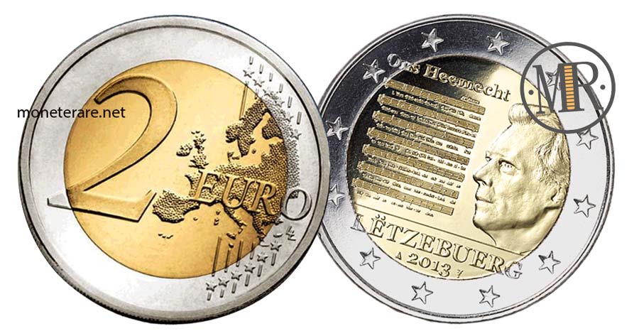 moneta 2 Euro Commemorativi Lussemburgo 2014 Inno Nazionale (Luxembourg - Letzebuerg)