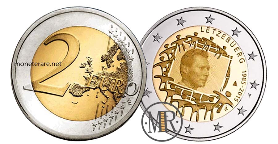moneta da 2 Euro Commemorativi Lussemburgo 2015 Anniversario Bandiera