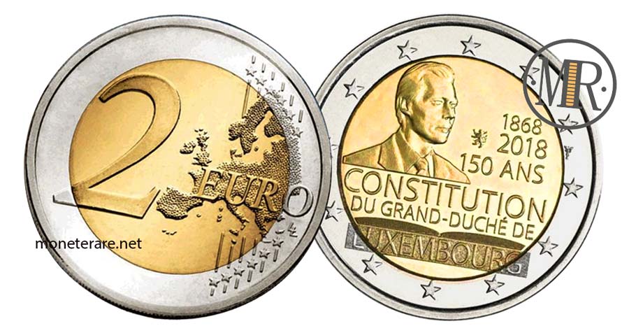 2 Euro Lussemburgo 2018  Commemorativi della Costituzione 150 anni (Luxembourg - Letzebuerg)