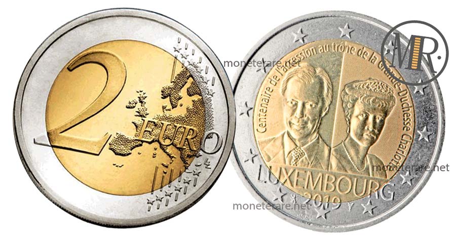 2 Euro Lussemburgo 2019 valore, Commemorativi della Granduchessa Charlotte (Luxembourg - Letzebuerg)