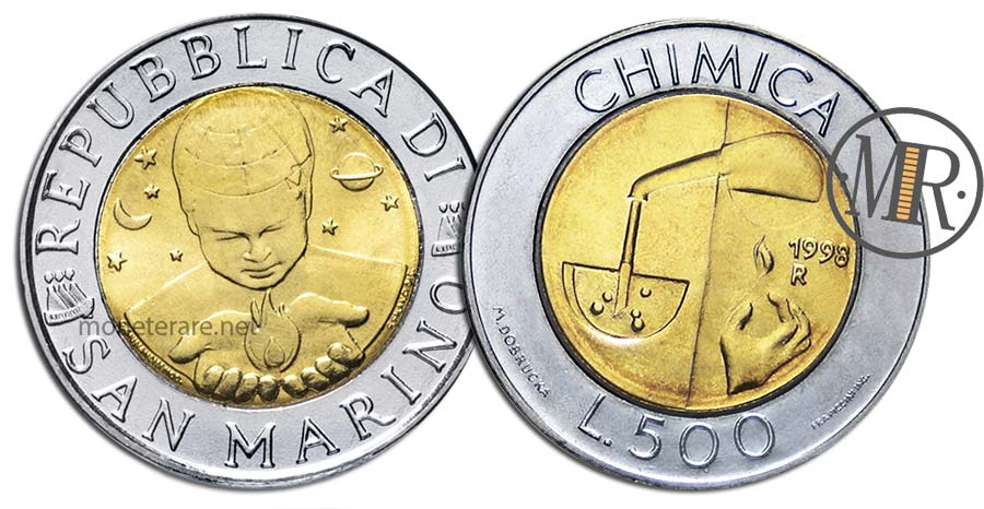 500 Lire San Marino Bimetalliche 1998 la Chimica