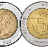 500 lire bimetalliche San Marino 1983 Apocalisse