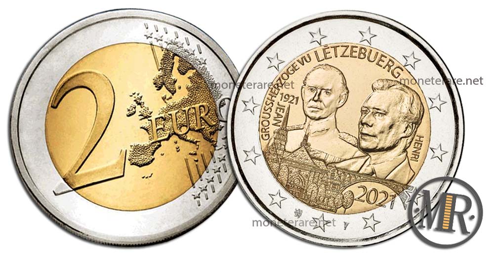 2 Euro Commemorativi Lussemburgo 2021 Granduca Giovanni (Luxembourg - Letzebuerg)