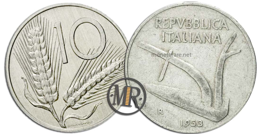 10 lire città del vaticano 1953 valore