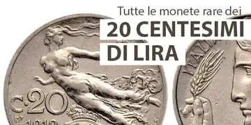 catalogo e valore delle monete da 20 centesimi di lira italiane