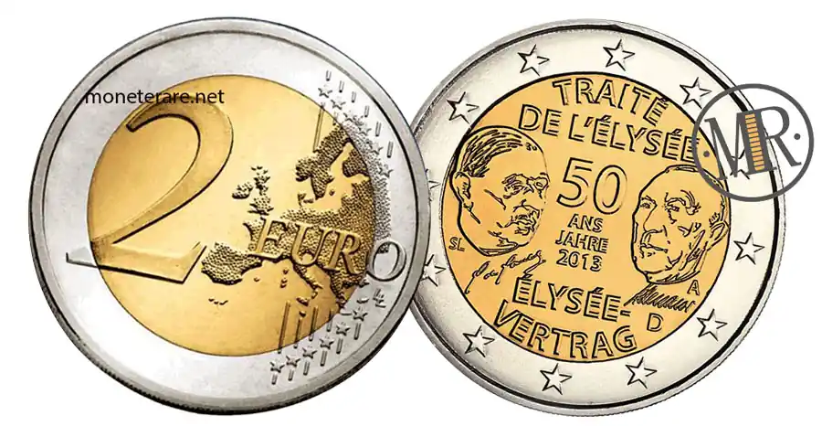 2 Euro Commemorativi 2013 Germania Trattato di Eliseo 