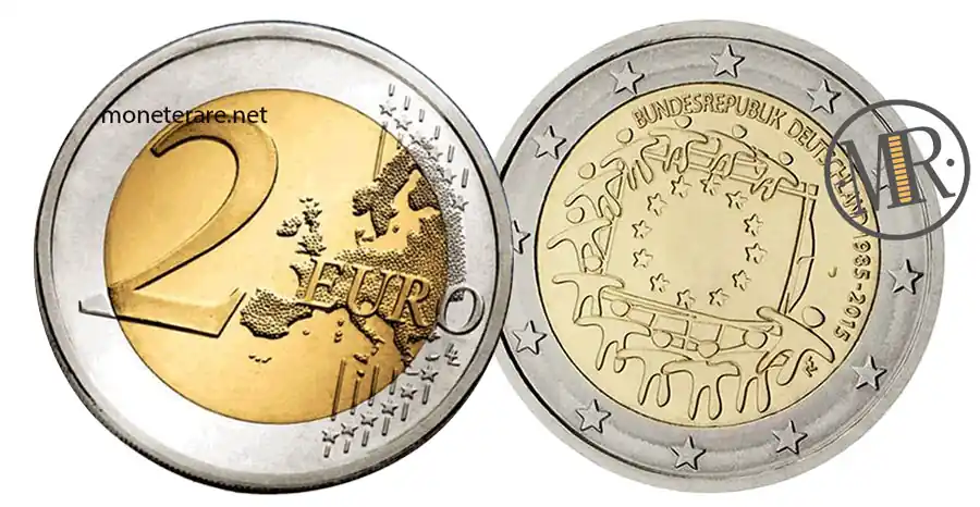 2 Euro Commemorativi 2015 Germania Bandiera Europea