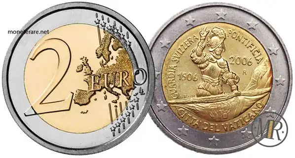 2 Euro Commemorativi Vaticano 2006 - 500 Anniversario della Guardia Svizzera
