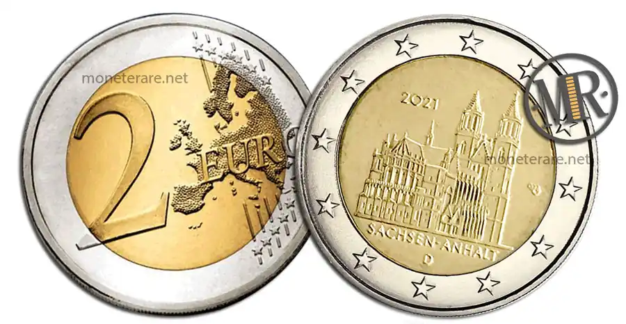 2 Euro Commemorativi Germania 2021 Duomo di Magdeburgo 