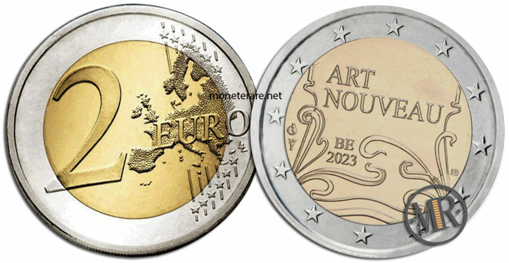 2 Euro Commemorativi Belgio 2023 Art Nouveau