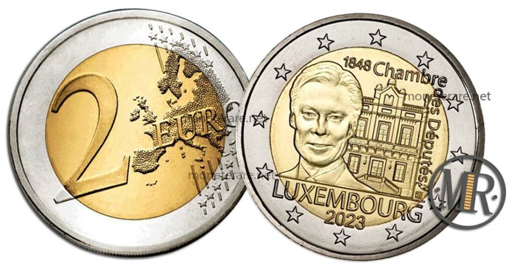 2 Euro Commemorativi Lussemburgo 2023 Anniversario Camera dei Deputati